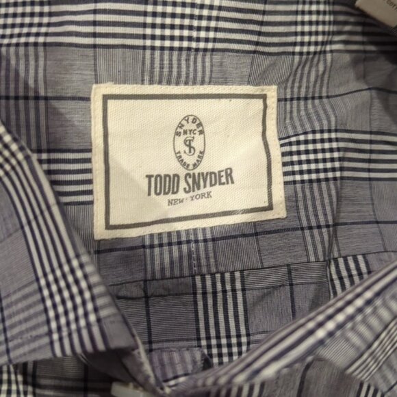 Todd Snyder Black and white checkered long sleeve dress shirt - Picture 2 of 7